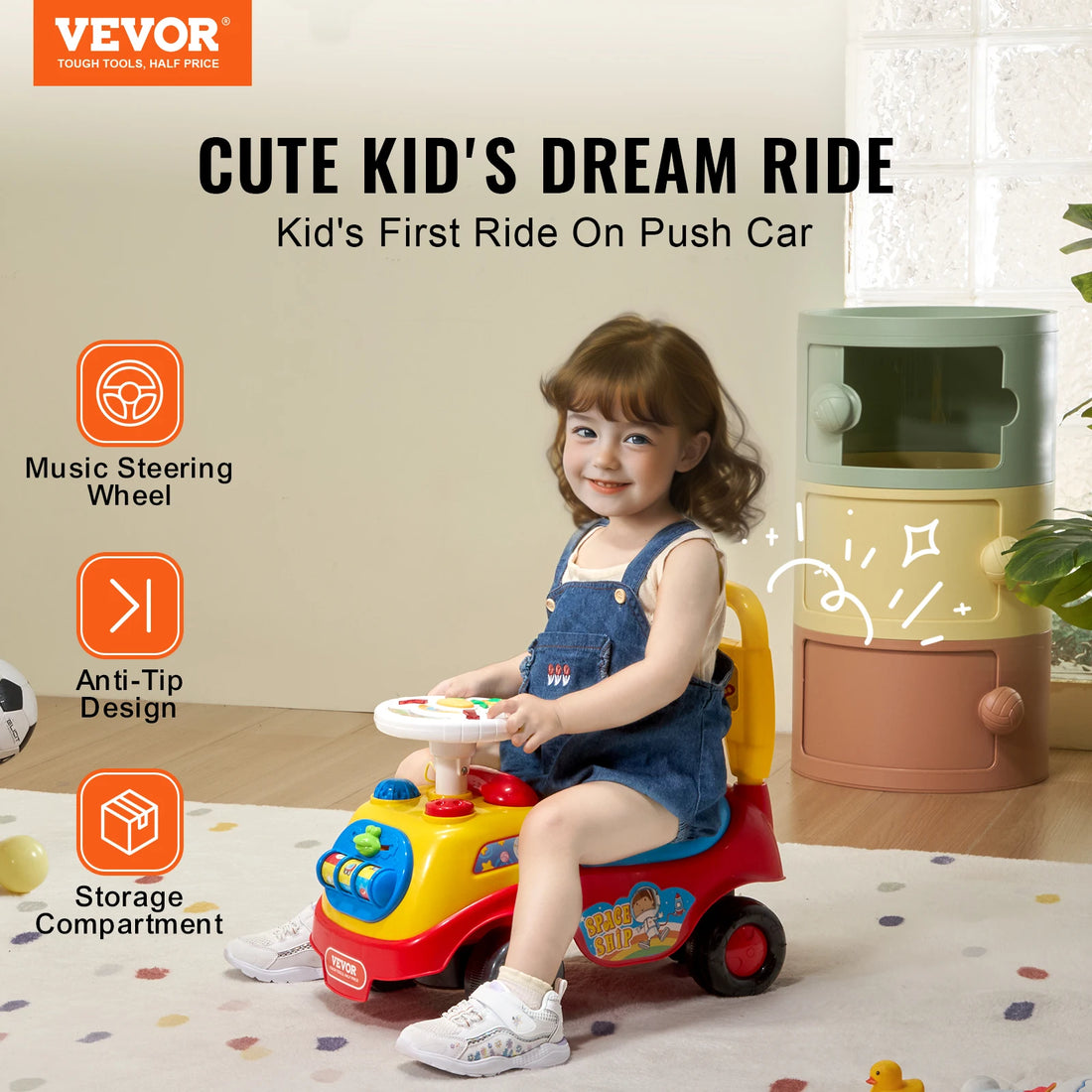 SucceBuy Toddler Ride On Push Car