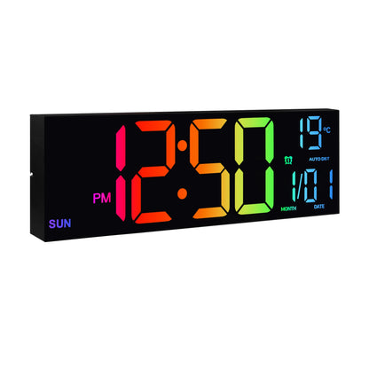 Large Digital Wall Clock, LED Display with Remote