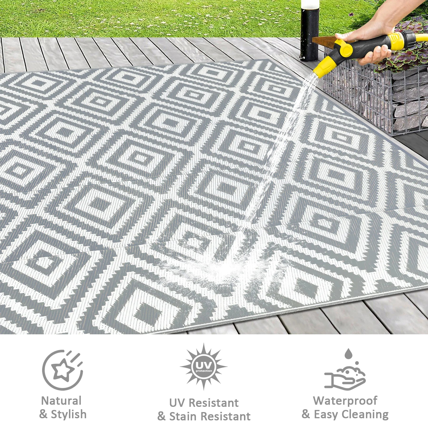 6‘ x 9’ Outdoor Waterproof Reversible Rug
