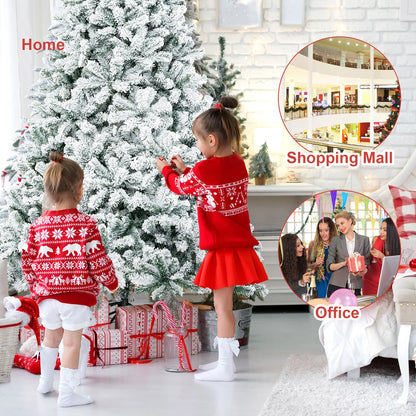9-Foot Premium Unlit Snow Flocked Artificial Christmas Tree