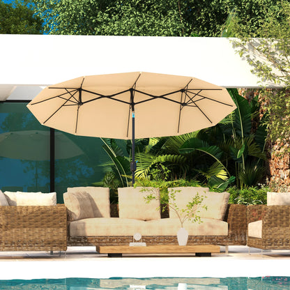 9.7 Foot Double-Sided Patio Umbrella with 3 Air Vents