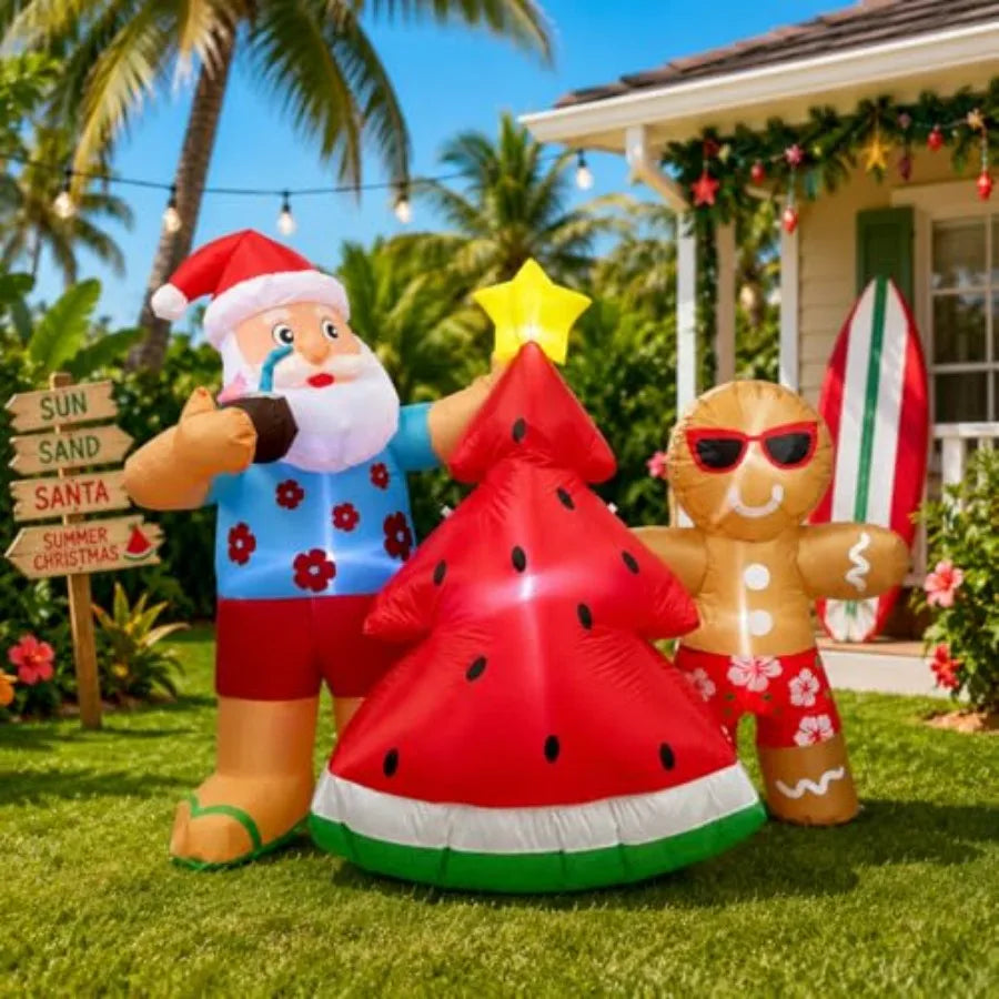 5.7 Foot Outdoor Christmas in July Santa Inflatable Decoration