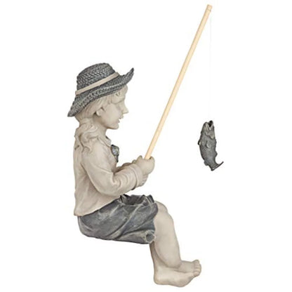 Big Catch Fisherwoman Nellie with Fishing Pole Garden Statue