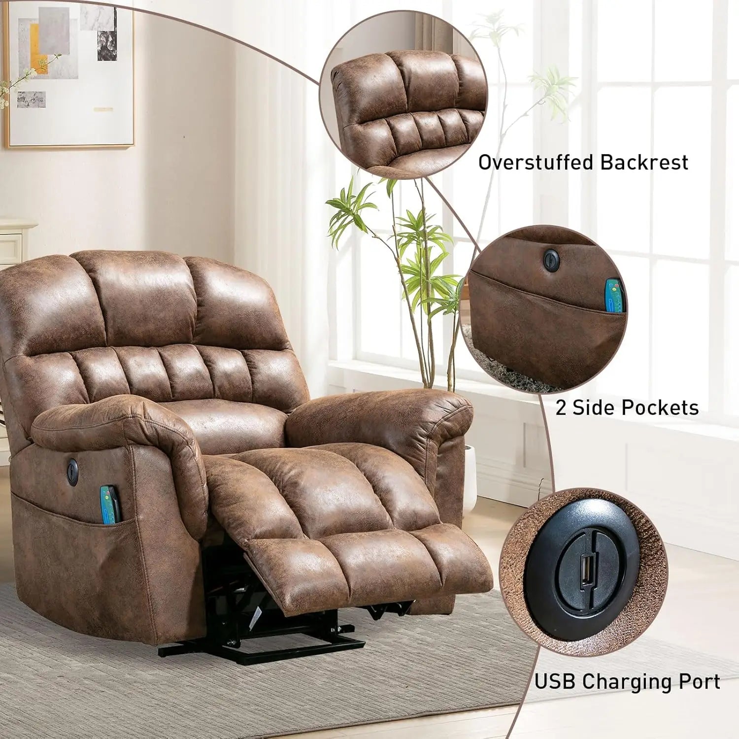 Power Lift Electric Recliner with Massage and Heating