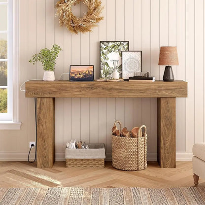 63 Inch Farmhouse Style Narrow Entryway Table
