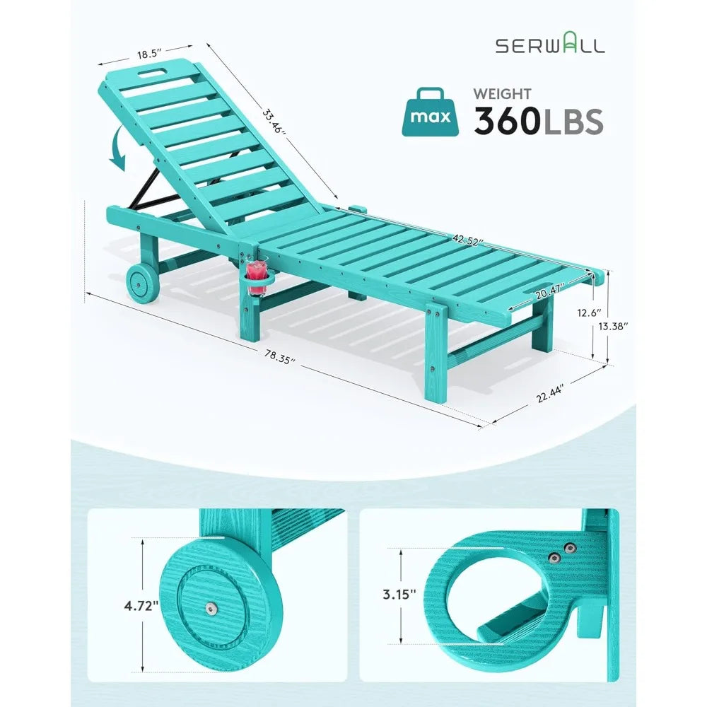 Outdoor Chaise Lounge Set of 4 with 5 Adjustable Positions