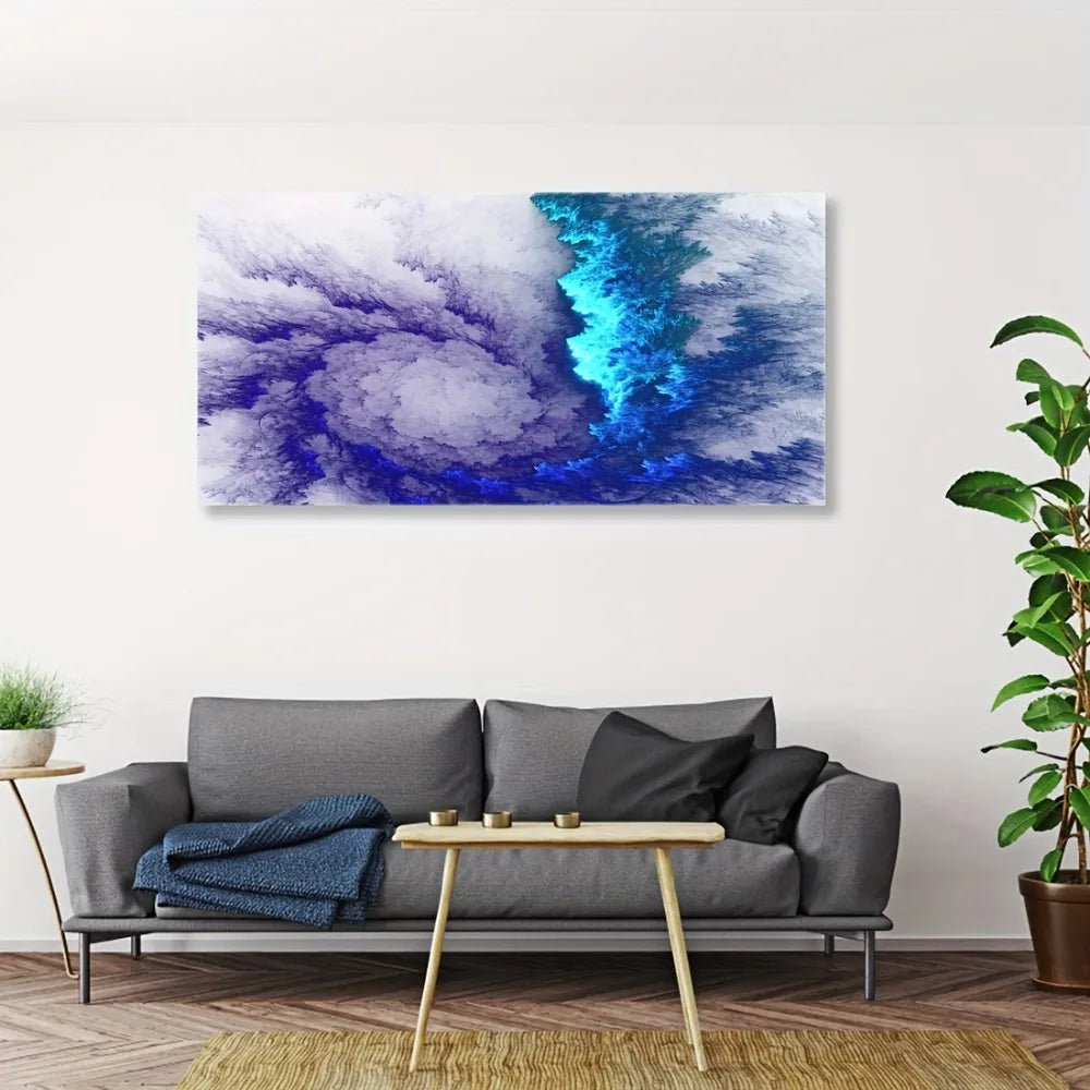 Modern Blue Abstract Interior Wall Art Decoration
