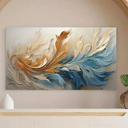 Modern Abstract Gold Feather Interior Wall Art Decoration