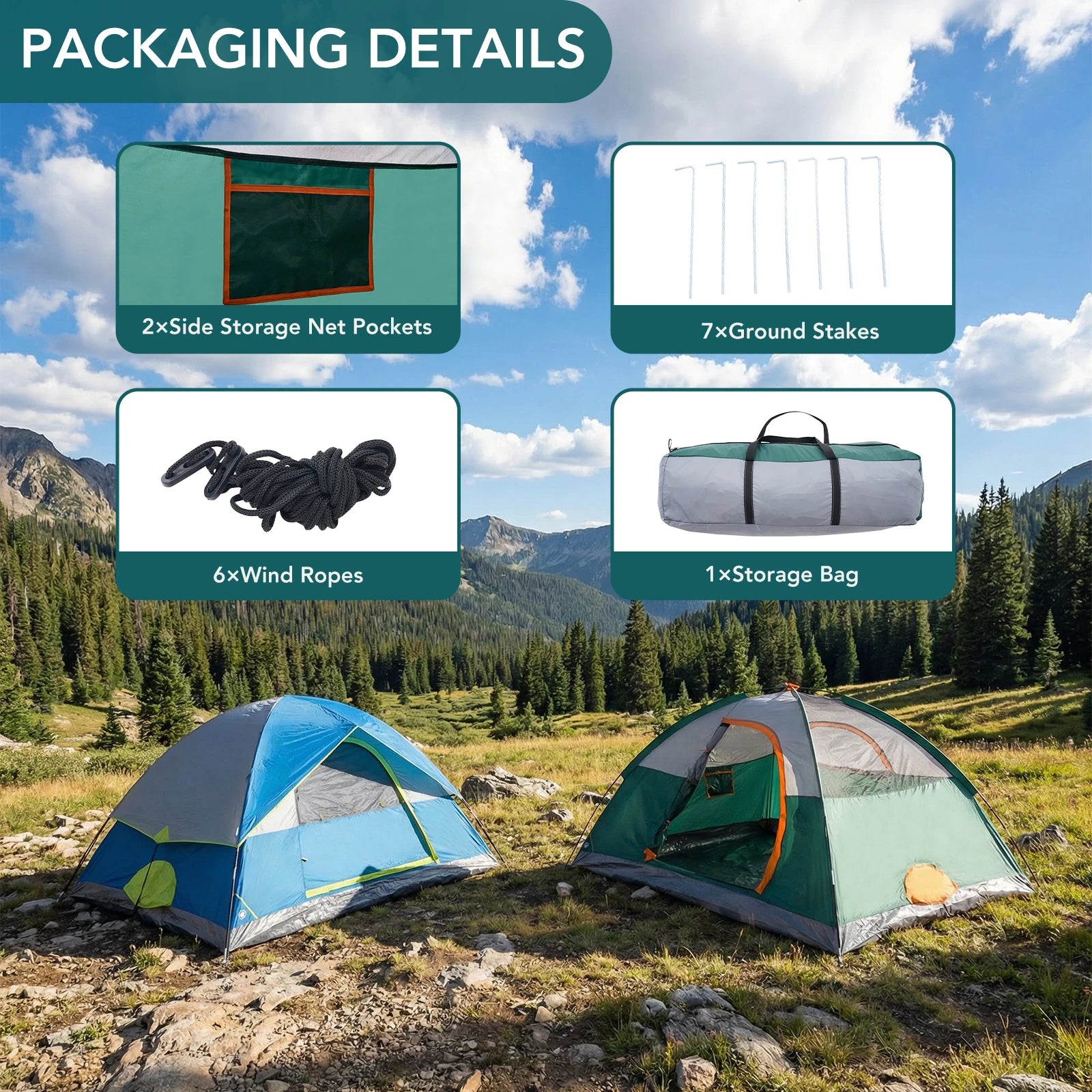 JHK 2 Person Weatherproof Outdoor Camping Tent