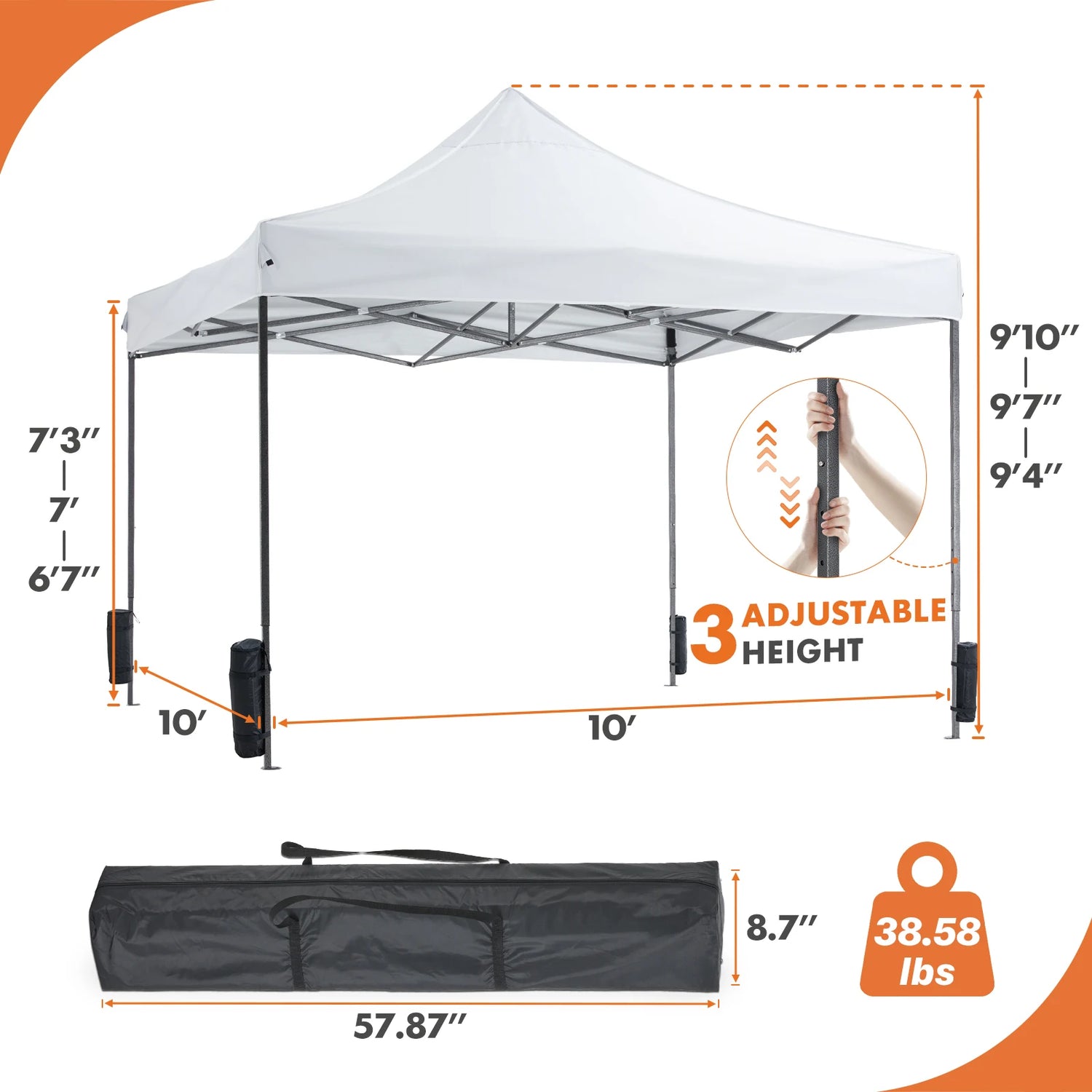JHK 10 x 10 ft Pop Up Outdoor Canopy Tent