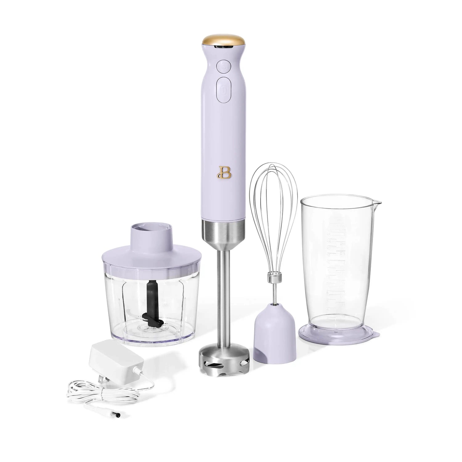 Cordless Immersion Blender with Chopper, Whisk &amp; Measuring Cup