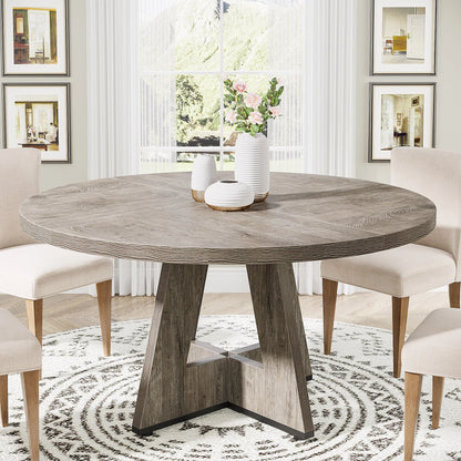 Tribesigns Farmhouse Style Round Dining Table for 4