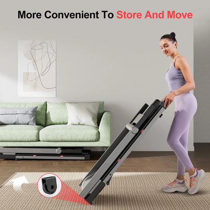 Foldable Incline Home Treadmill Walking Pad with Touch Screen