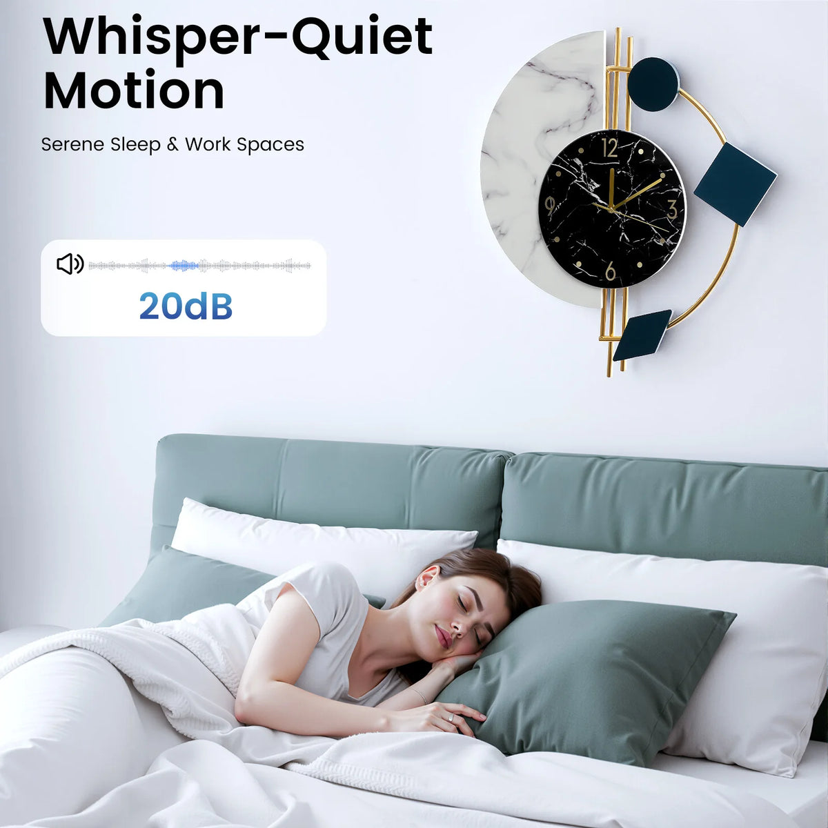 22 Inch Nordic Style Luxury Marble Wall Clock