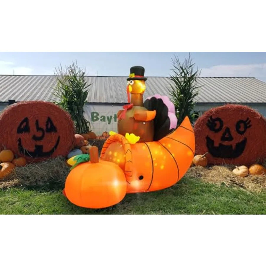 7 Foot Outdoor Thanksgiving Turkey Inflatable Decoration