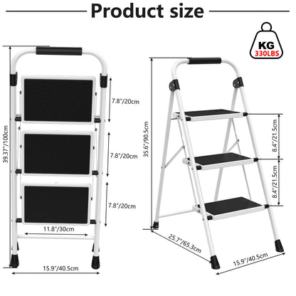 JHK Folding 3-Step Step Stool