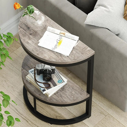 2-Tier Semi-Circle End Table
