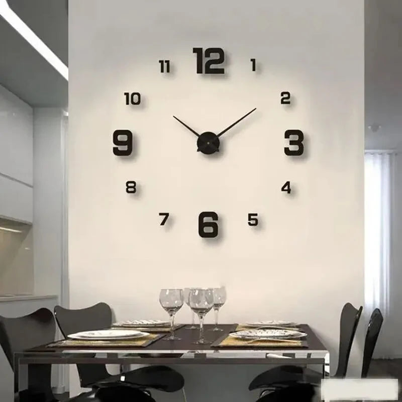 Creative Frameless DIY Silent Wall Clock