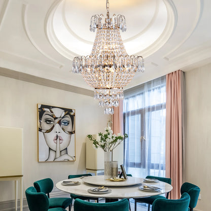 ARLGSITE Luxury Gold Crystal Chandelier