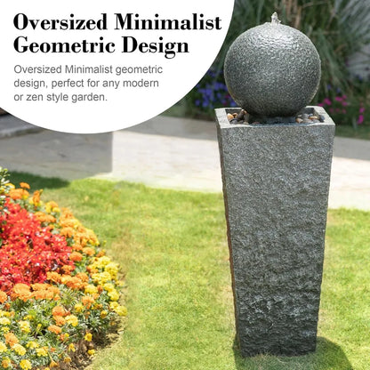 Modern Sphere Outdoor Water Fountain with LED Light