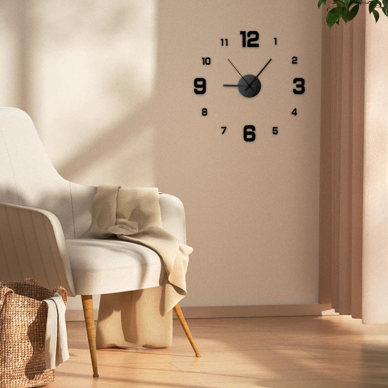 Creative Frameless DIY Silent Wall Clock
