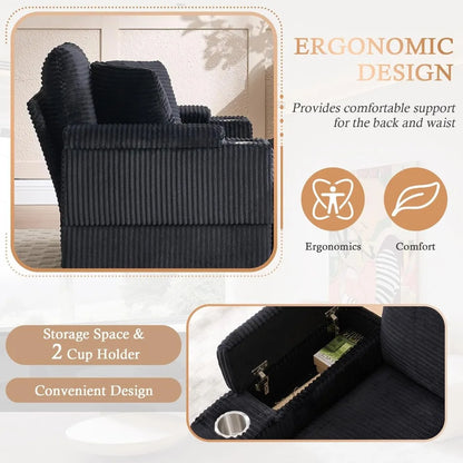 42.12" Oversized Indoor Chaise Lounge Chair with Ottoman