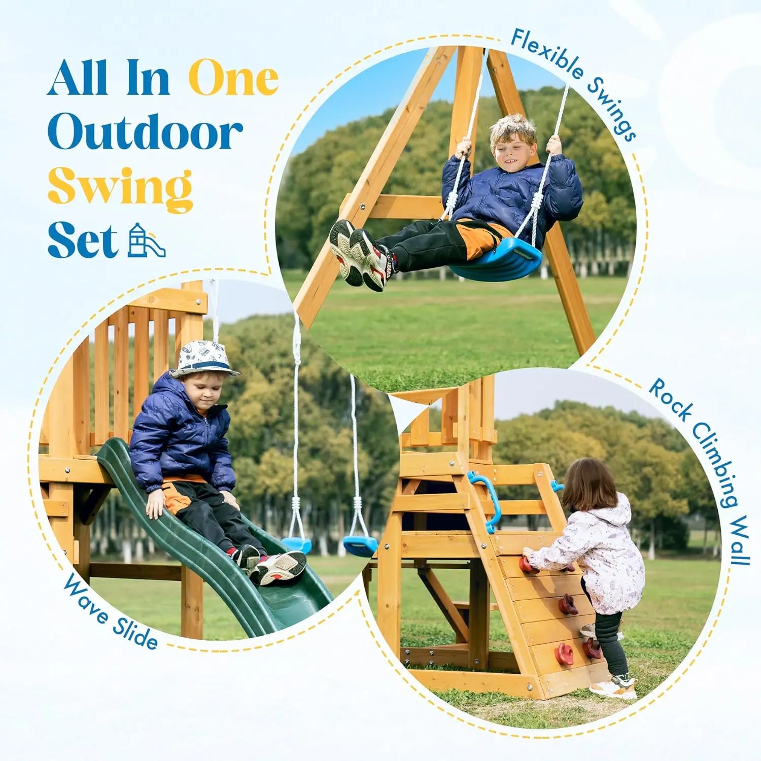 Robotime Robud Wooden Swing Set