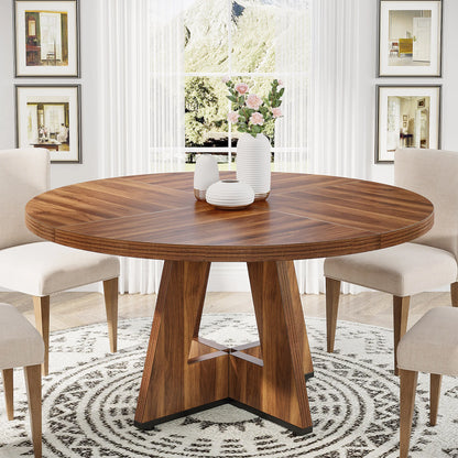 Tribesigns Farmhouse Style Round Dining Table for 4