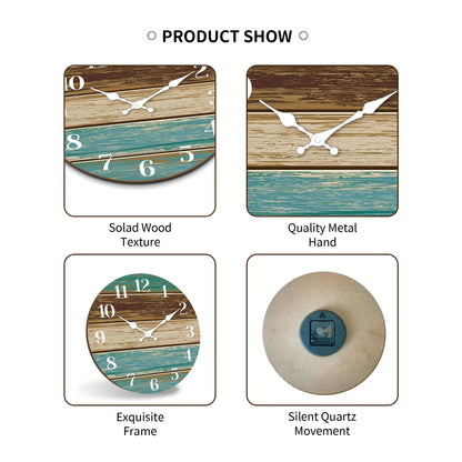 Farmhouse Style Wooden Veneer Wall Clock