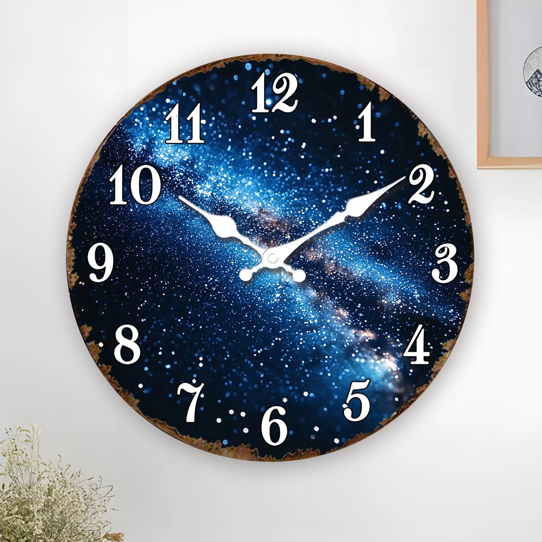 Starry Galaxy Cosmic Nebula Round Wall Clock