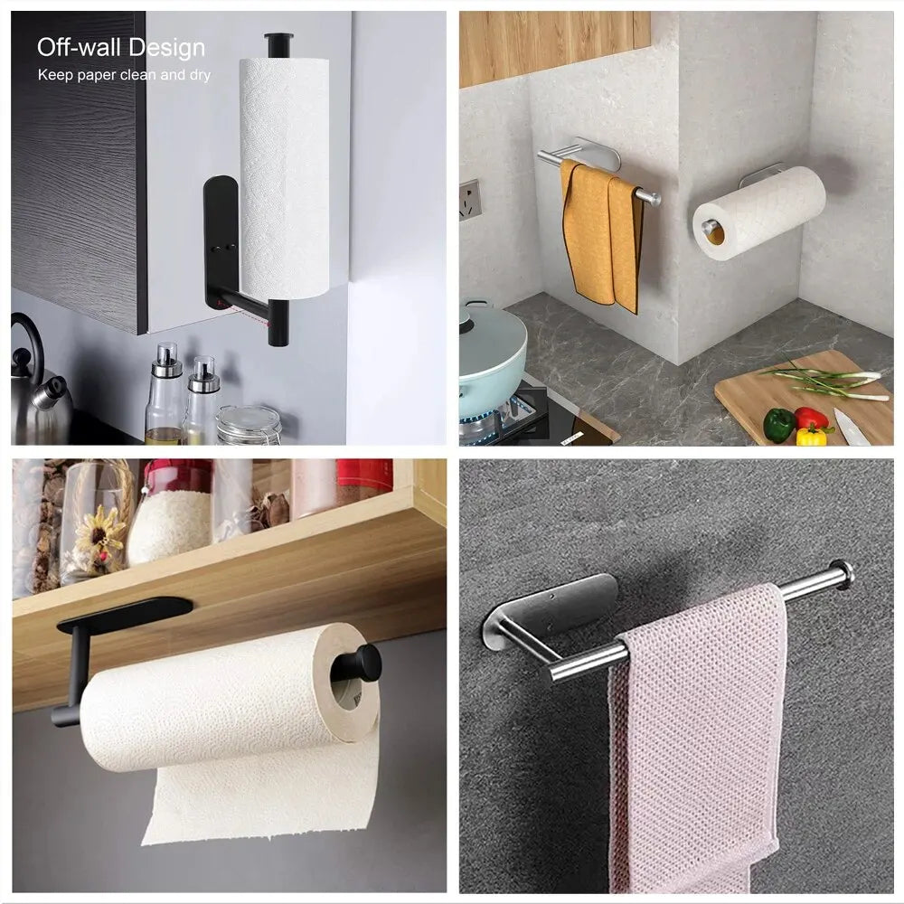 Adhesive Stainless Steel Paper Towel Holder