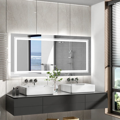 Rectangle Bathroom Mirror with Dimmable Back Light