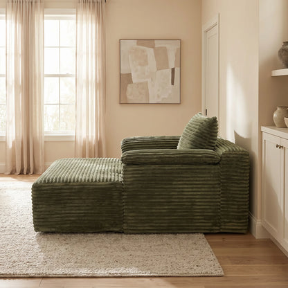 67" Oversized Corduroy Fabric Lounge Chair with Armrests