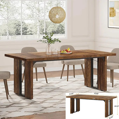 63-inch Farmhouse Style Dining Table Seats 4-6