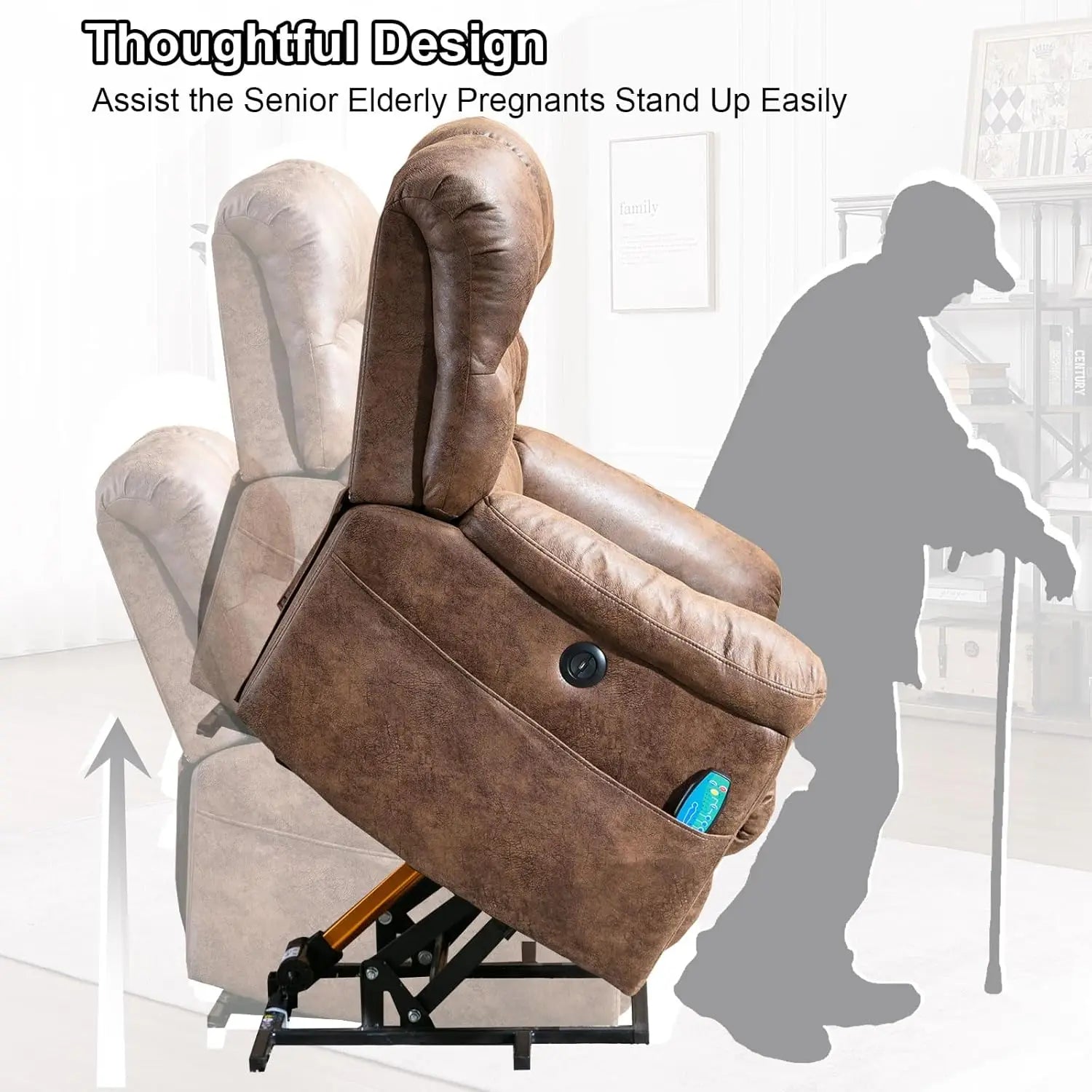 Power Lift Electric Recliner with Massage and Heating