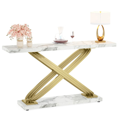 Tribesigns 55 Inch Modern Faux Marble Console Table