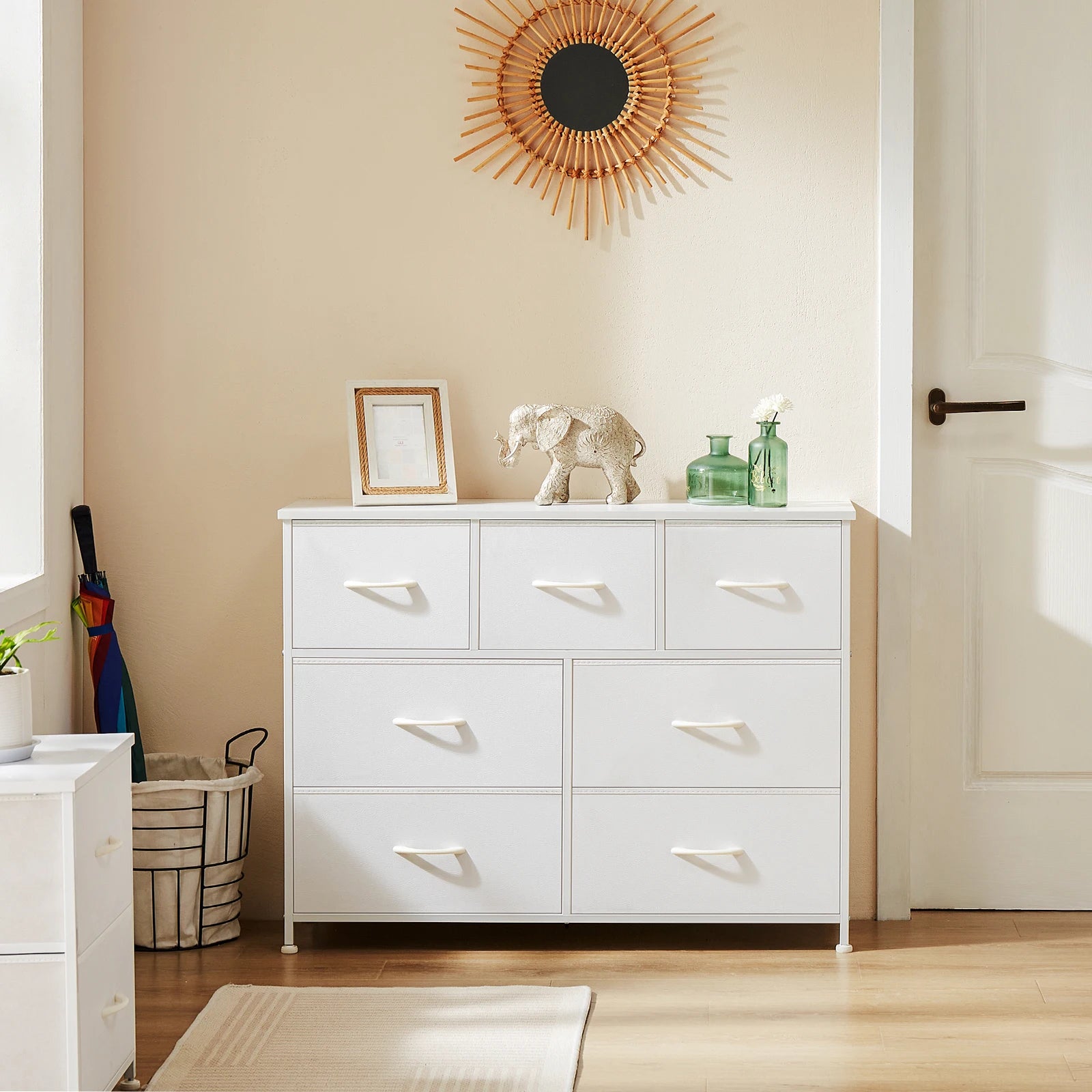 JHK Wardrobes For Bedroom With 5/7/10 White Lover Fabric Drawers Chest Wardrobe Closet For Storage Cabinet Bedroom Of Furniture