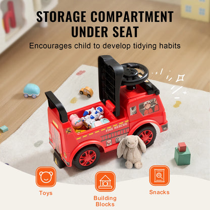 SucceBuy Ride On Push Fire Engine for Toddlers