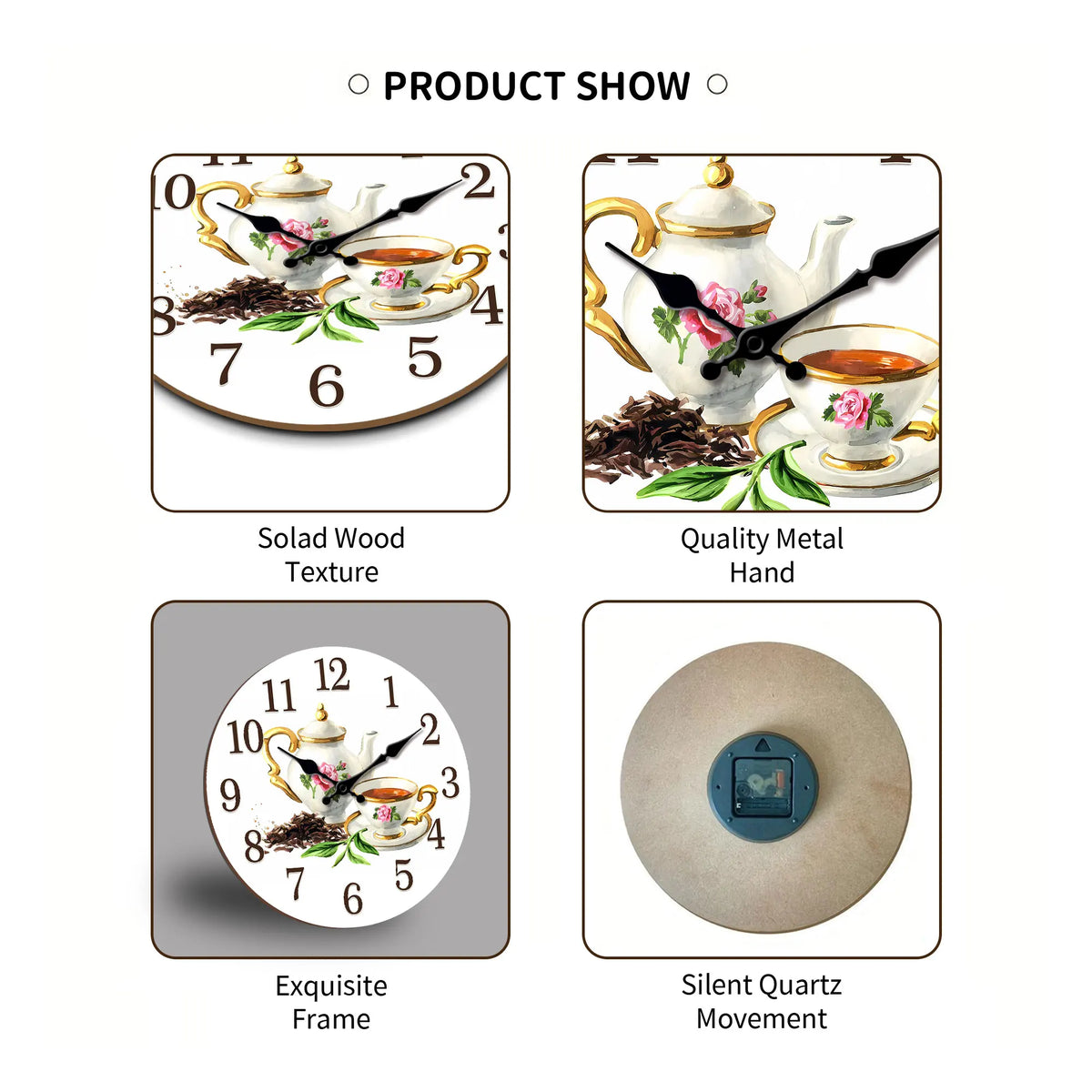 Modern Round Teacup and Pot Wall Clock