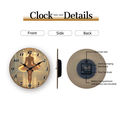 Ballerina in Tutu Dress Wall Clock