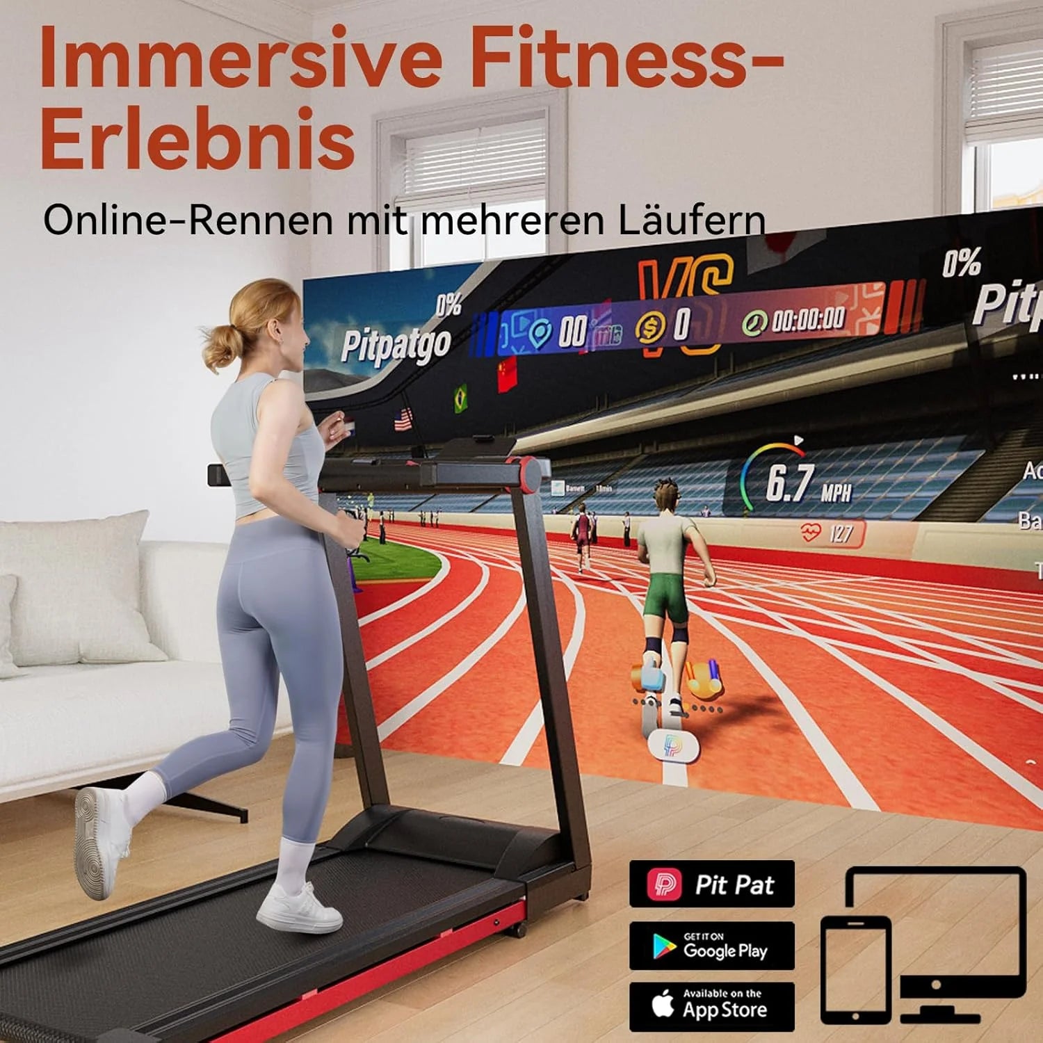 Adjustable Foldable Treadmill with 6% Incline