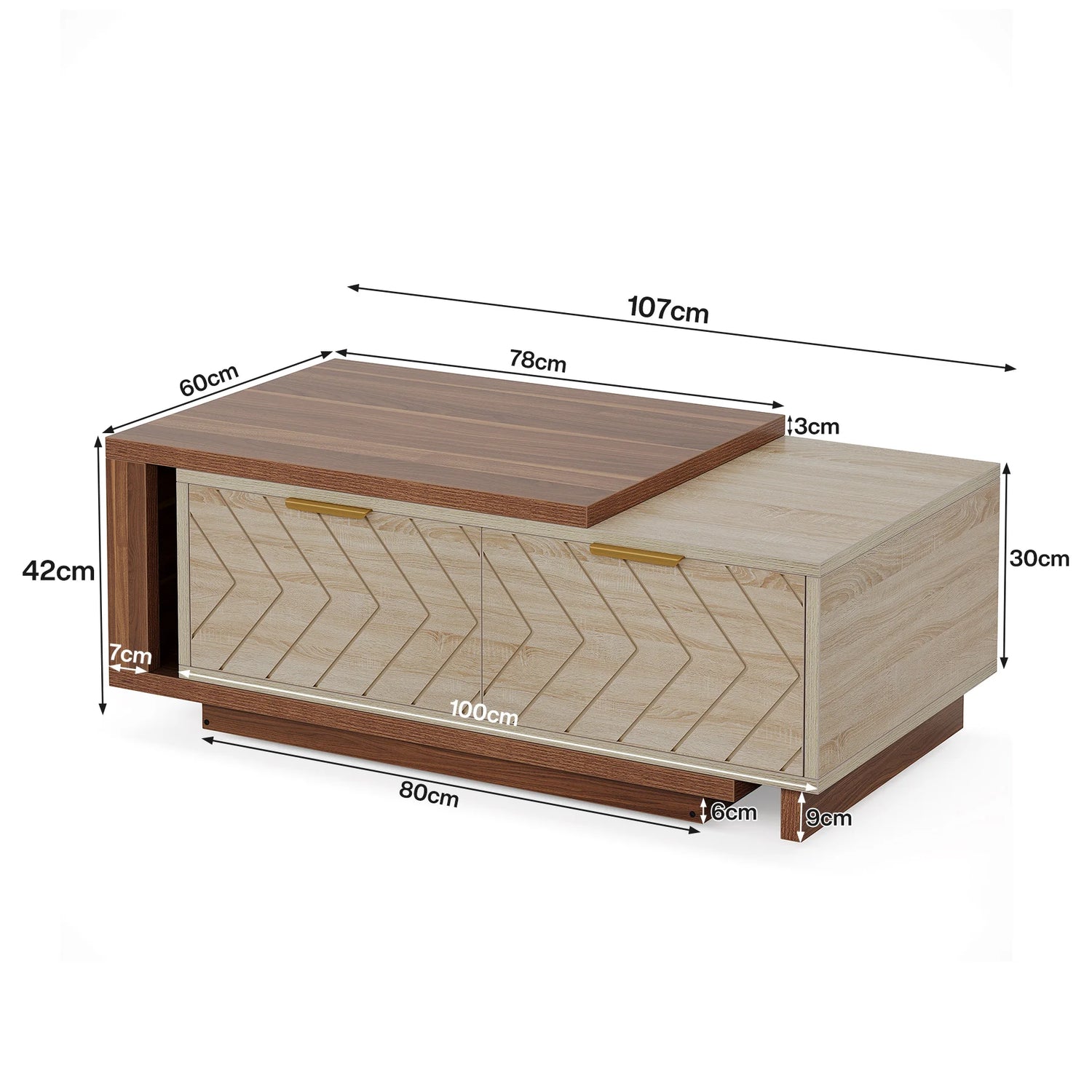 Tribesigns Extendable Coffee Table with Drawers