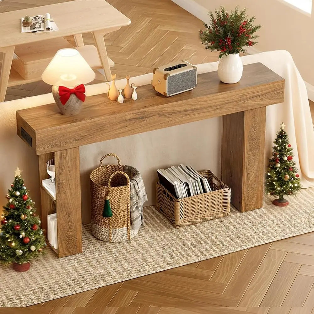 63 Inch Farmhouse Style Narrow Entryway Table