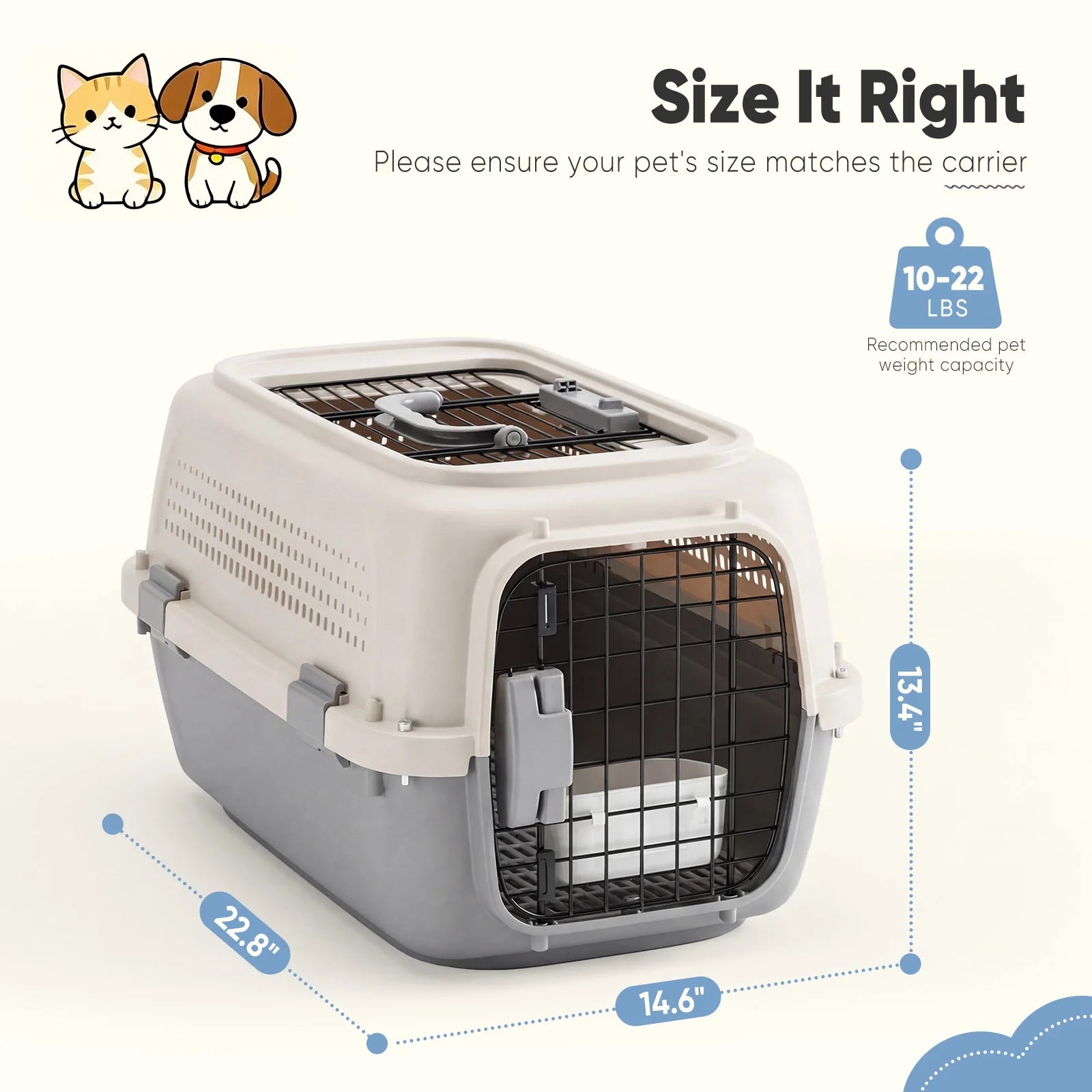 JHK 23 Inch Pet Carrier for Small Pets