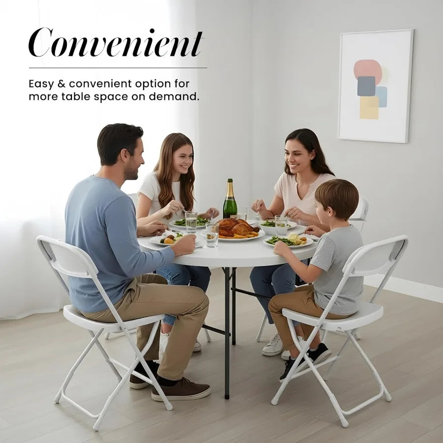 3.5 Feet Circular Round Foldable Table with Built-In Handle