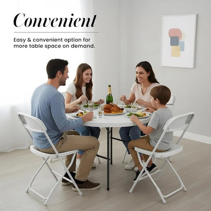 3.5 Feet Circular Round Foldable Table with Built-In Handle