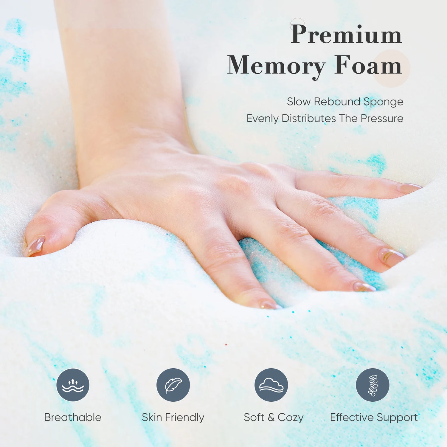 Cooling Gel Memory Foam Mattress Topper