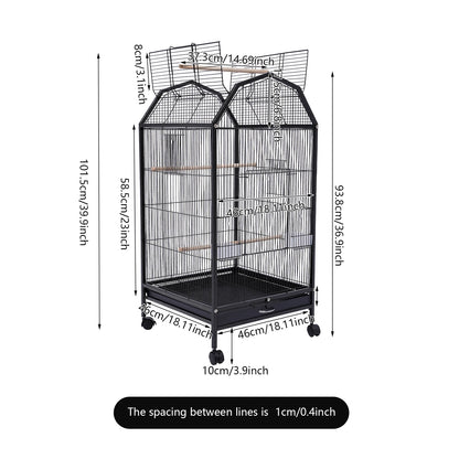 Large Bird Cage with 360 Degree View Skylight