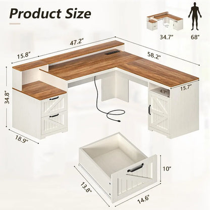 Farmhouse Corner Executive Desk