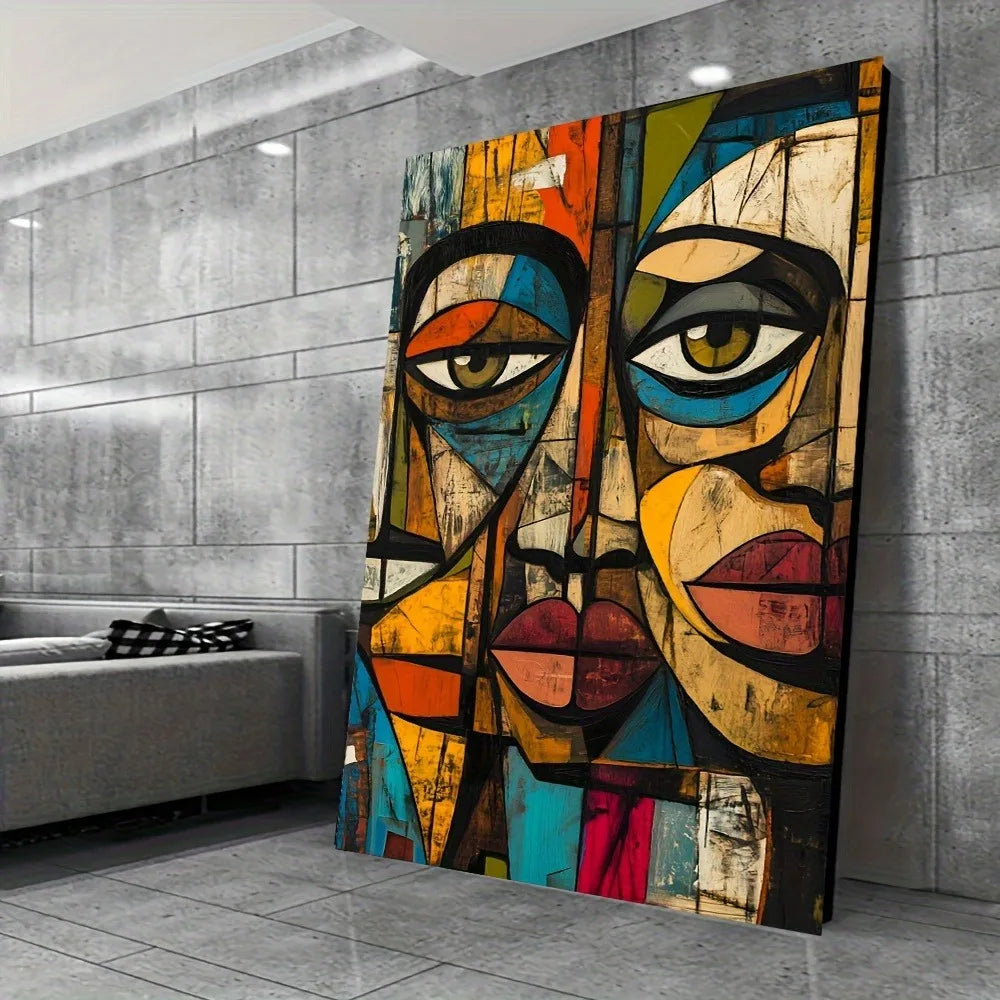 Frameless Modern African Abstract Canvas Wall Art
